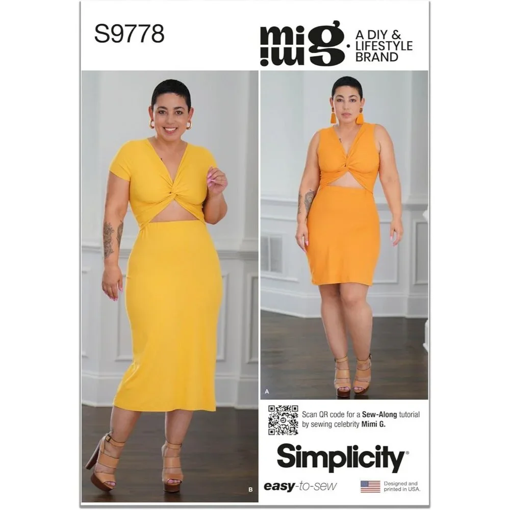 Simplicity S9778 Misses Knit Dress‎ Pattern By Mimi G Size 8-16